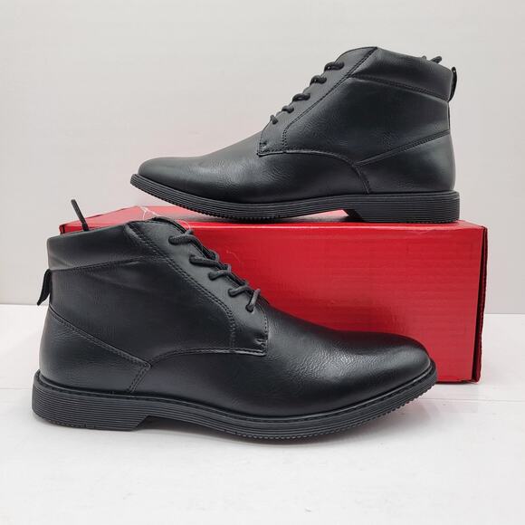 London Fog Tyler Chukka Shoes Mens Size 8 Black Memory Foam Dress Boots New main image 7